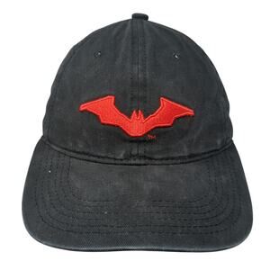 The Batman Slideback Baseball Cap Black One Size Adjustable Embroidered 6 Panel